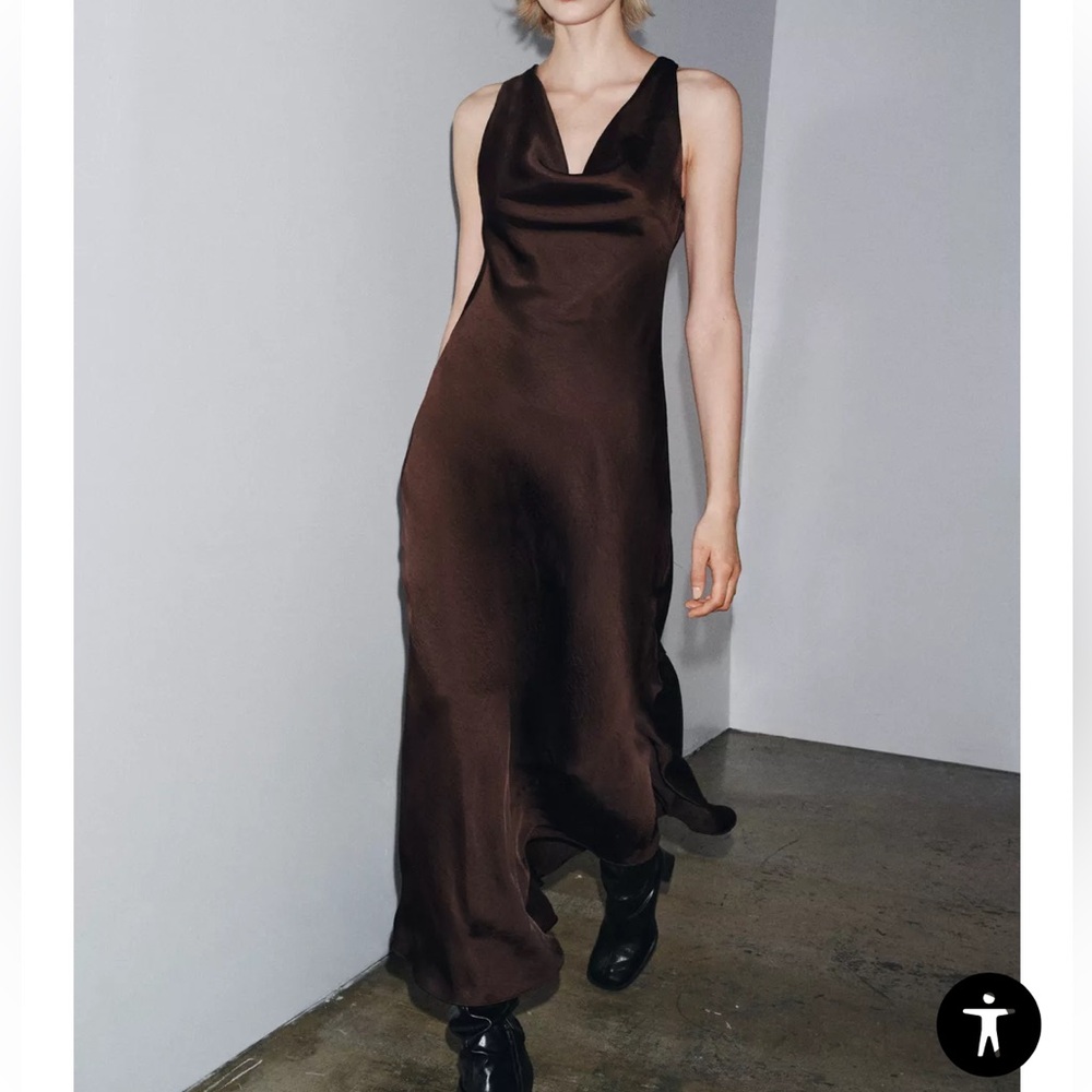 Satin Long Dress - Zara ZW Collection